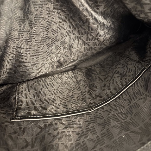 Michael Kors Black and Silver ShoulderTote  Bag Pockets Silver Hardware Logo - Picture 8 of 9